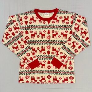 Hanna Andersson Long Johns Pajamas Top Mens Large Womens Dear Deer Christmas
